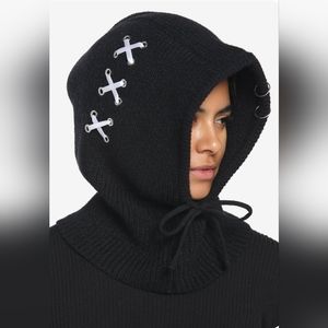 Hot topic knit goth pierced hood